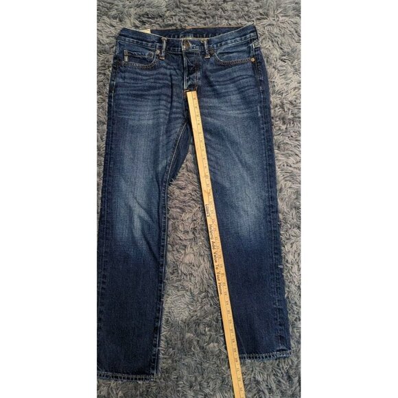 Abercrombie & Fitch Extra Heavy Ounce Vintage Jeans Mens 32 x 30 Button Fly Blue - Picture 7 of 9